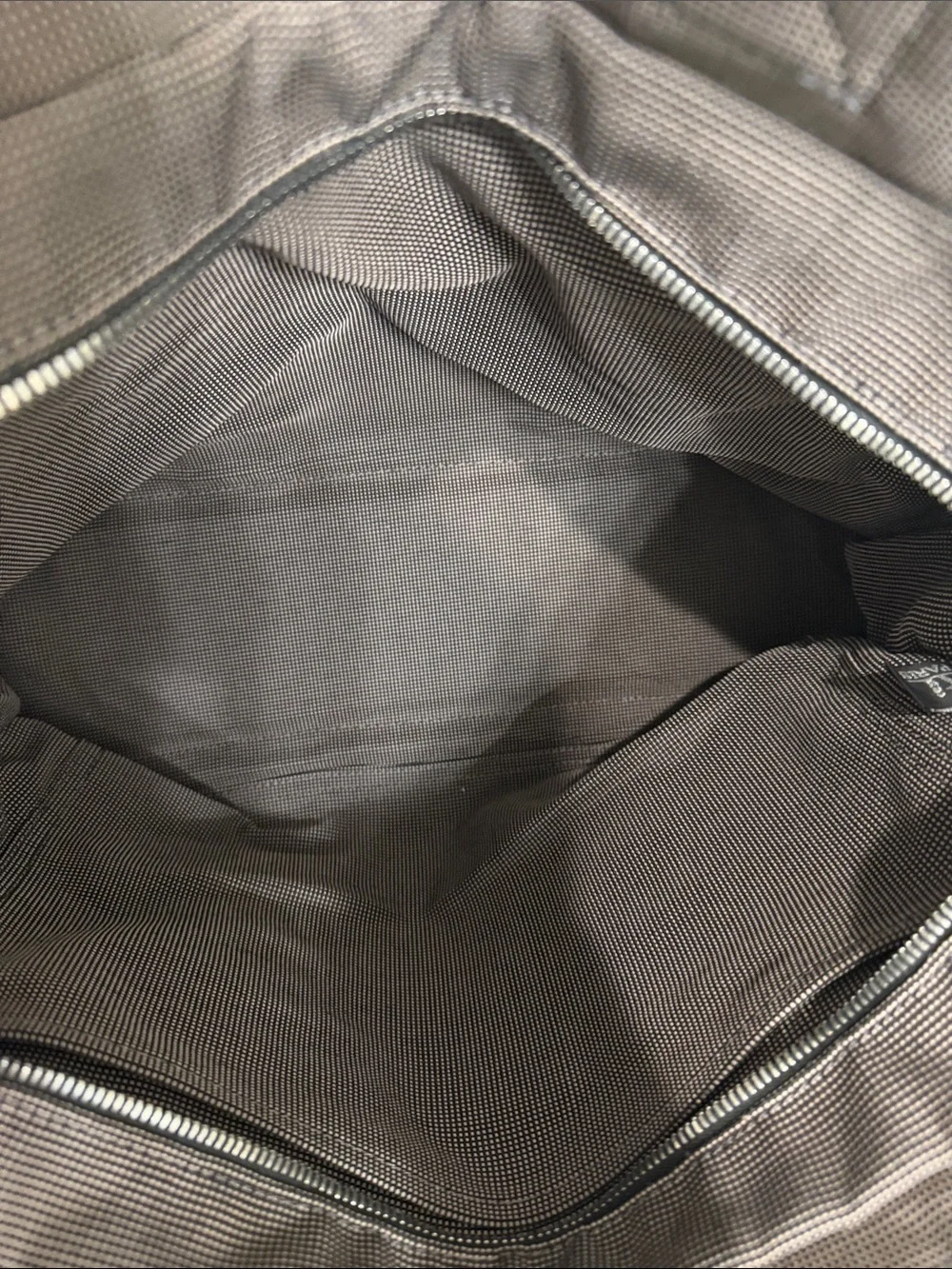 Hermes Gray Canvas Tote Bag with Black / Gray Straps